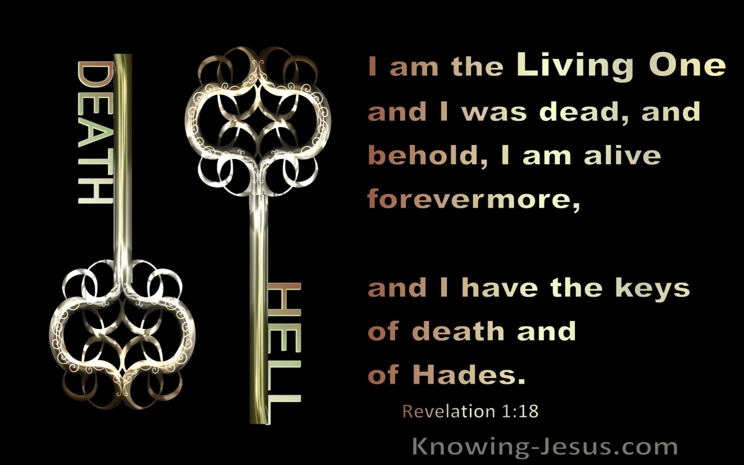 Revelation 1:18 I AM The Living One I Have The Keys Of Death And Hades (green)